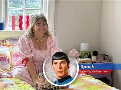Lucy Blakiston, founder of 'S--- You Should Care About,' defies media norms by building a successful news empire from her bedroom, proving that logic and social media savvy can conquer all, even kitten heels. image