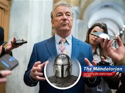 Mando reports on the clash between Trump and Senator Paul over a massive budget bill and its debt ceiling implications, with a bit of satire and galactic wisdom. image