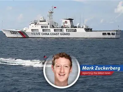 Mark Zuckerberg dives into the latest South China Sea dispute, where claims of reef seizures and espionage are as tangled as my Metaverse avatar's legs. image