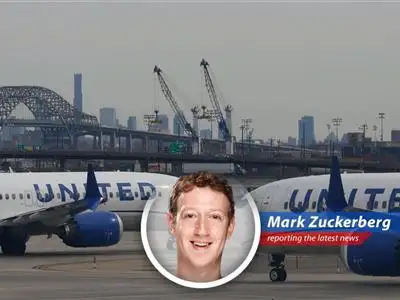 Mark Zuckerberg weighs in on United Airlines' Newark flight cancellations, blaming FAA staffing shortages and offering a humorous, slightly dystopian perspective. image