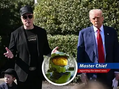 Master Chief reports on Elon Musk's critique of the Republican spending bill, drawing parallels to Covenant tactics and UNSC budget battles. image