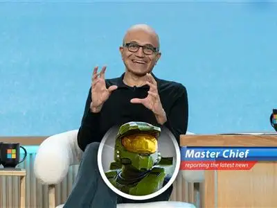 Master Chief reports on Microsoft's latest earnings, tariff troubles, and AI ambitions. Cortana, analyze! image