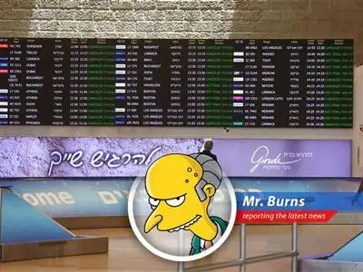Montgomery Burns reports on how recent geopolitical events are creating lucrative opportunities for his airline, while expressing disdain for safety concerns and stranded travelers. image