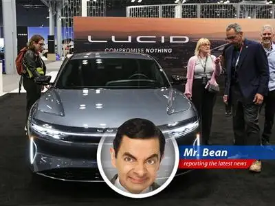 Mr. Bean investigates why Lucid's electric cars aren't selling like hotcakes (or should I say, electric cakes?) and what it all means for the future of driving...and maybe tea breaks. image