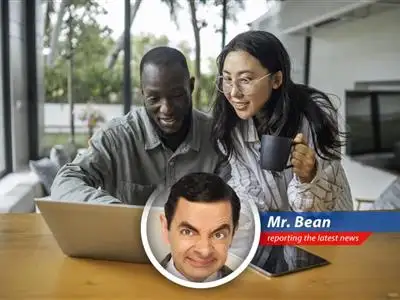 Mr. Bean navigates the stock market rollercoaster, offering tips on how to stay invested, diversify, and maybe find some spare change down the back of the sofa. image