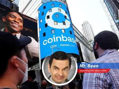 Mr. Bean reports on Coinbase's surprising success, regulatory boosts, and stablecoin shenanigans. Teddy is baffled, and so am I! image