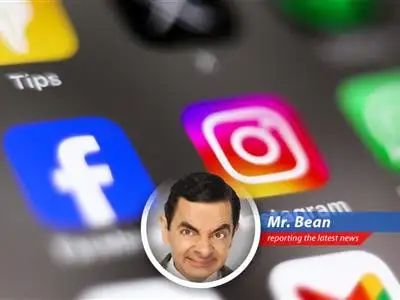 Mr. Bean reports on the EU's hefty fines for Apple and Meta over digital competition breaches, finding it all rather perplexing and somewhat amusing. image