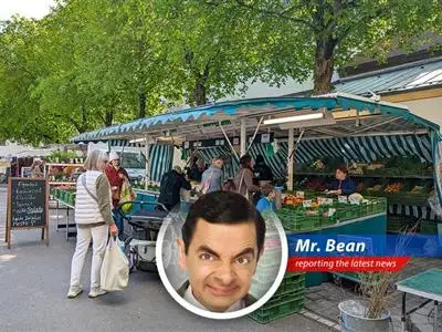 Mr. Bean reports on the Eurozone's inflation remaining steady at 2.2%, a bit like trying to catch a slippery sausage – full of surprises! image