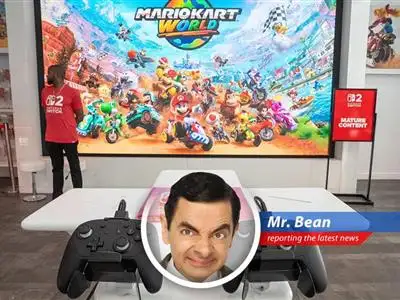 Mr. Bean reports on the astonishing launch of the Nintendo Switch 2, filled with sell-outs, potential shortages, and tariff troubles – all while trying to find a parking space! image