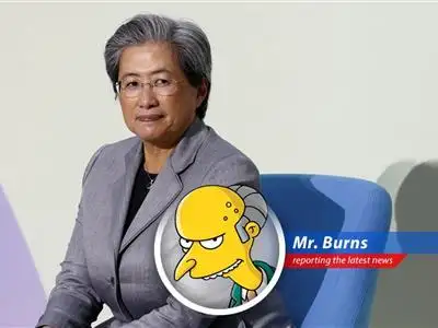 Mr. Burns examines AMD's Q1 triumph amidst AI chip export woes, tut-tutting all the way. image