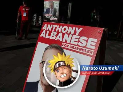 Naruto here, reporting on how Anthony Albanese pulled off a Rasengan-sized victory, securing a second term and leaving the opposition seeing stars! Dattebayo! image