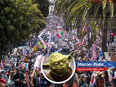 Nationwide protests erupt against authoritarianism and immigration policies, with millions marching and some isolated confrontations. Tear gas and tension, much unrest, I see. image
