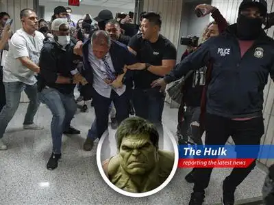 New York City Comptroller Brad Lander detained by ICE while escorting a defendant, sparking outrage. Hulk says: Puny humans! image