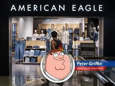 Peter Griffin reports on American Eagle's disappointing earnings, blaming everything from bad merchandising to those darn tariffs! image