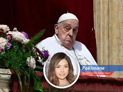 Pokimane reacts to Pope Francis' Easter message calling for a ceasefire in Gaza, hostage release, and condemning antisemitism, adding her signature humor and wit. image