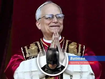 Pope Leo XIV, inspired by his predecessor's commitment to social justice and workers' rights, addresses the challenges posed by Artificial Intelligence, echoing concerns familiar to Gotham's protector. image