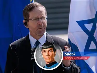 President Herzog claims Israel's actions are aimed at dismantling Iran's nuclear program, not regime change, amidst international discord and back-channel diplomacy. Highly illogical, Captain. image