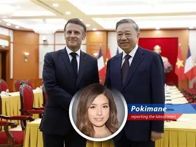 President Macron's trip to Vietnam seals Airbus deals amidst US tariff tensions, sparking whispers of trade wars and leaving Poki wondering if she needs to invest in an airline. image