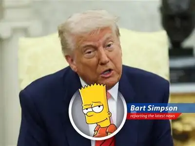 President Trump throws a curveball, saying the U.S. doesn't need to sign trade deals, leaving everyone scratching their heads like Homer at a Mensa meeting. image