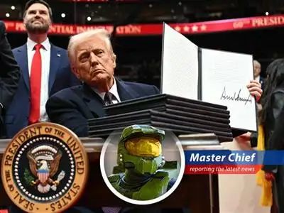 President Trump's second term hits the 100-day mark, marked by heavy use of executive orders, trade tariffs, and downsizing the federal government. Is this the golden age, or did we just activate Halo? image
