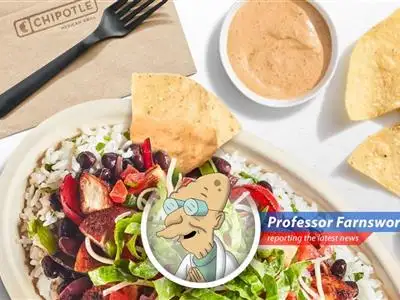 Professor Farnsworth analyzes Chipotle's attempt to revive flagging sales with a spicy new Adobo Ranch, questioning if it's a stroke of genius or a recipe for disaster. image