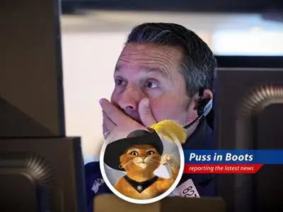 Puss in Boots reports on Stifel's prediction of a looming stock market correction, filled with wit, swashbuckling commentary, and a dash of Leonidas. image