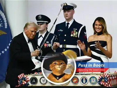 Puss in Boots reports on the U.S. exploring alternatives for Air Force One amid Boeing delays, with whispers of Qatari jets and Elon Musk's involvement! image