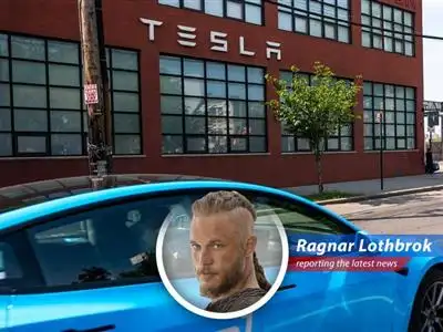 Ragnar Lothbrok weighs in on Tesla's robotaxi launch, comparing it to raiding England – but with fewer axes and more algorithms. image