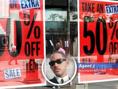 Retailers are using the trade war as a marketing ploy to boost sales amidst fears of decreased consumer spending, urging customers to buy before tariffs cause price hikes and shortages. It's like the end of the world sale, but with more handbags. image