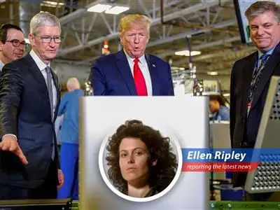 Ripley reports on the brewing battle between Trump and Apple over iPhone production, with a healthy dose of skepticism and a side of space-horror flashbacks. image