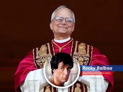 Rocky Balboa reports on the election of Pope Leo XIV, the first American-born pontiff, and the reactions from Trump, Biden, and Obama. It's a real Hail Mary situation! image