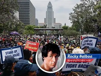 Rocky Balboa reports on the escalating feud between Trump and Newsom as Marines mobilize amidst protests, lawsuits, and accusations of authoritarianism. It's a real heavyweight bout! image