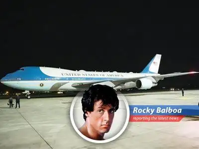 Rocky Balboa sizes up the news of Qatar's potential gift of a Boeing 747 to the U.S. for use as Air Force One, while Boeing faces delays and political turbulence ensues. image