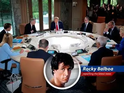 Rocky Balboa's take on the G7 summit, where world leaders talked tough on Iran, Israel, and the whole shebang in the Middle East – plus some jabber about Trump's tariffs. image