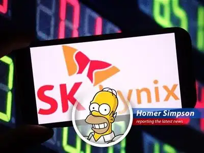 SK Hynix stock is soaring faster than me trying to get the last donut, thanks to AI, while Samsung's market cap is shrinking like my brain after a Duff binge! image