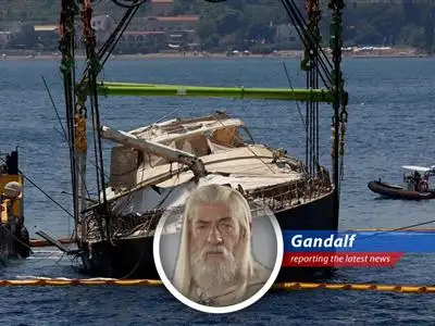 Salvage operation successfully raises the 'Bayesian' after months beneath the Sicilian waves, revealing a tale of storm and sorrow. image