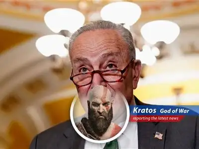Senate Leader Chuck Schumer succumbs to dehydration, proving even politicians are vulnerable to the elements. A stark reminder: Stay hydrated, lest you face the wrath of… dizziness! image