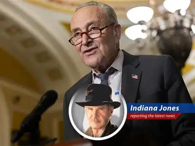 Senator Schumer halts Justice Department nominations over concerns about Trump accepting a luxury jet from Qatar, citing corruption and national security risks. Sounds like another temple of doom to me... image