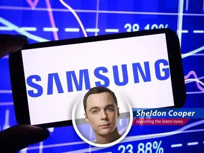 Sheldon Cooper dissects Samsung's latest financial report, highlighting the delicate balance between technological advancement, market forces, and the ever-looming threat of SK Hynix. image