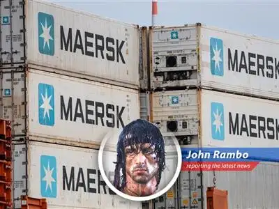 Shipping giant Maersk navigates U.S.-China trade war, reporting strong profits amid tariff turmoil and Red Sea disruption. image