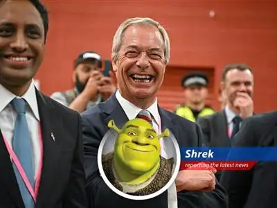 Shrek here, reporting on how Nigel Farage's Reform UK is stirring the political pot in England, making things as messy as my swamp after a dragon visit. image