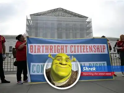 Shrek reports on the Supreme Court's decision to limit universal injunctions against Trump's executive orders, leaving ogres like himself scratching their heads. image
