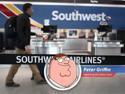 Southwest Airlines, known for its free checked bags, is now charging fees, leaving Peter Griffin questioning if this is worse than the time he fought a giant chicken. image