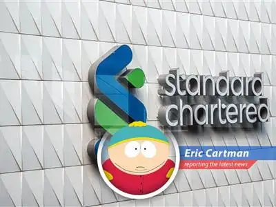 Standard Chartered's first-quarter profits are up, and I want a piece of the action! They're swimming in cash from wealth management and global markets, while all I got is this stupid Kenny... image