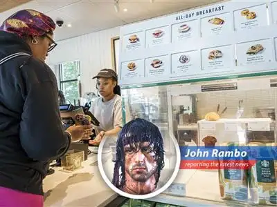 Starbucks' recent quarterly results disappointed, but new CEO's plan shows promise. Rambo dives in with his unique perspective on the situation, blending market analysis with his signature survival skills. image