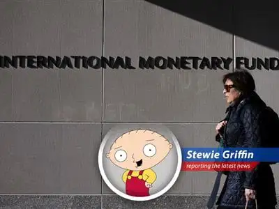 Stewie Griffin reports on how tariffs are causing economic chaos and why the IMF is having a right proper hissy fit. image
