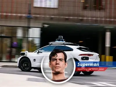 Superman reports on the launch of Waymo and Uber's robotaxi service in Atlanta, offering a glimpse into the future of transportation with a few Kryptonian chuckles. image