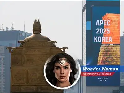 The Asia Pacific Economic Cooperation (APEC) warns of a potential global economic slowdown due to tariff tensions and policy uncertainty, but Wonder Woman sees hope amidst the chaos, armed with truth, justice, and a Lasso of Persuasion! image