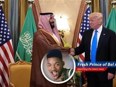 The Donald's jet-setting to the Middle East for talks on ceasefires, oil, and AI, with a side of potential conflicts of interest. Talk about keeping it real! image