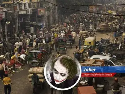 The Joker injects chaos and dark humor into a report on the topsy-turvy world of Indian stock markets, questioning valuations, trade deals, and the sanity of it all. image